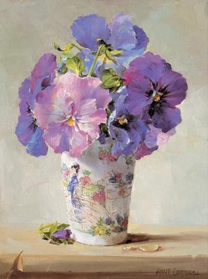 英国画家安妮·科特里尔静物花卉油画作品欣赏